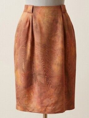 Last Chance Ports Vintage 80's Linen Blend Copper Midi Pencil Skirt (Sz 12)